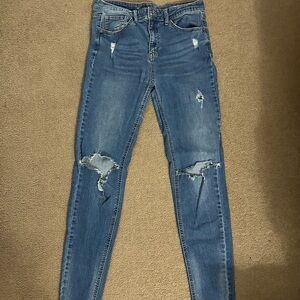 Distressed Blue Women's Skinny Jean